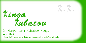 kinga kubatov business card